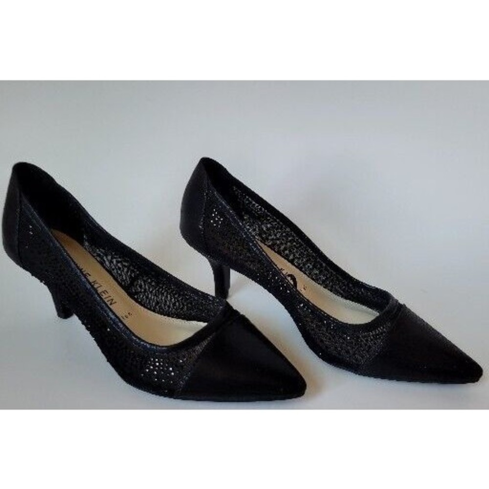 AK Anne Klein iflex Comfort Pumps Kitten Heal Rhinestones Evening Shoes 7.5
